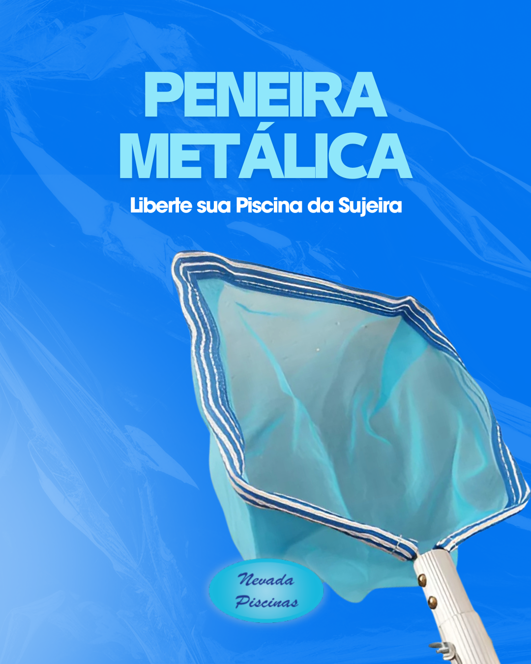 Peneira de Metal para Limpeza de Piscina
